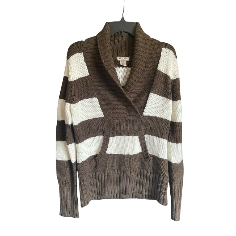 Vintage/Y2K Arizona Brown & White Striped Sweater Size XL